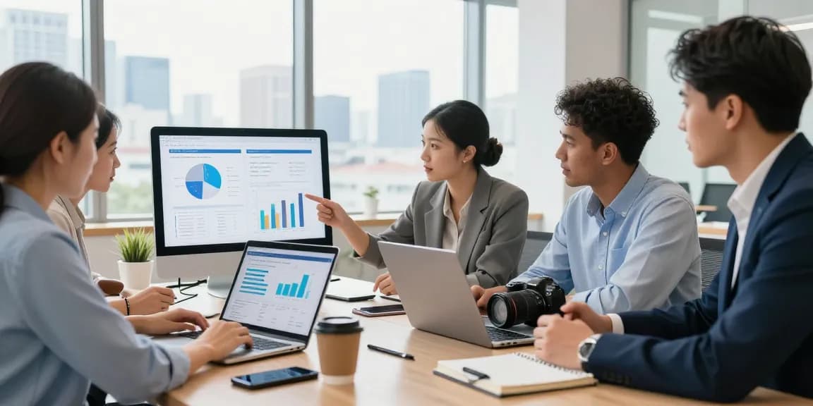 Explore business SIM only deals UK in a collaborative office setting with professionals discussing communication strategies.
