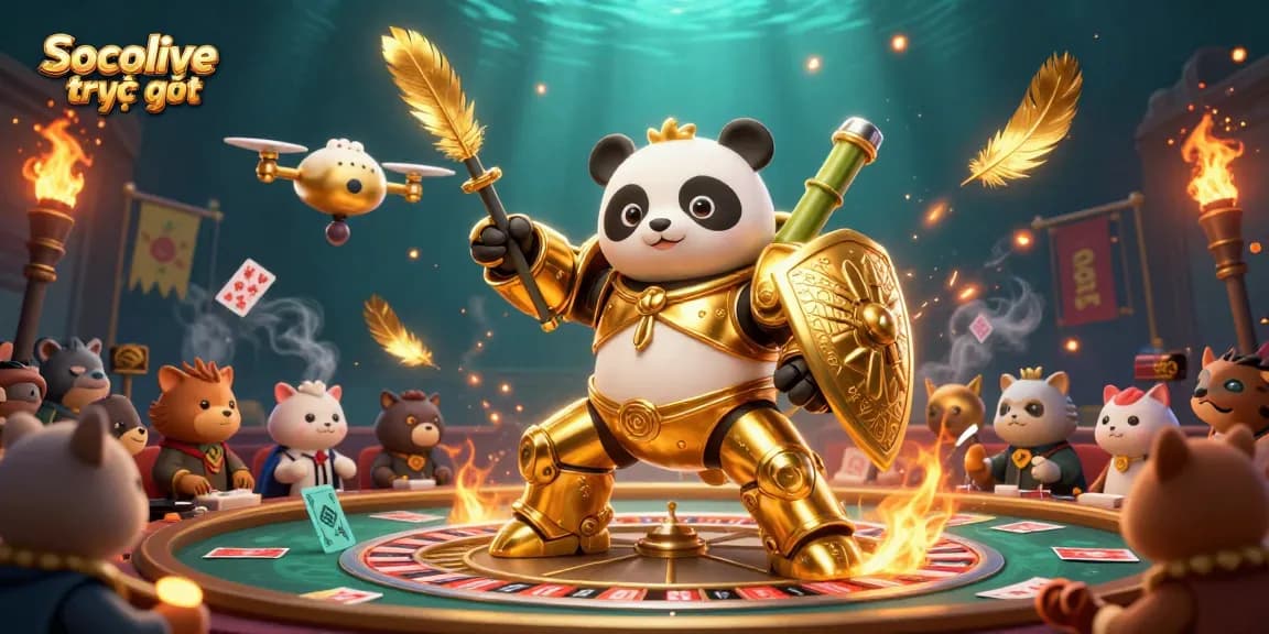 Experience the excitement of Socolive trực tiếp with dynamic gambling elements in a 3D arena.
