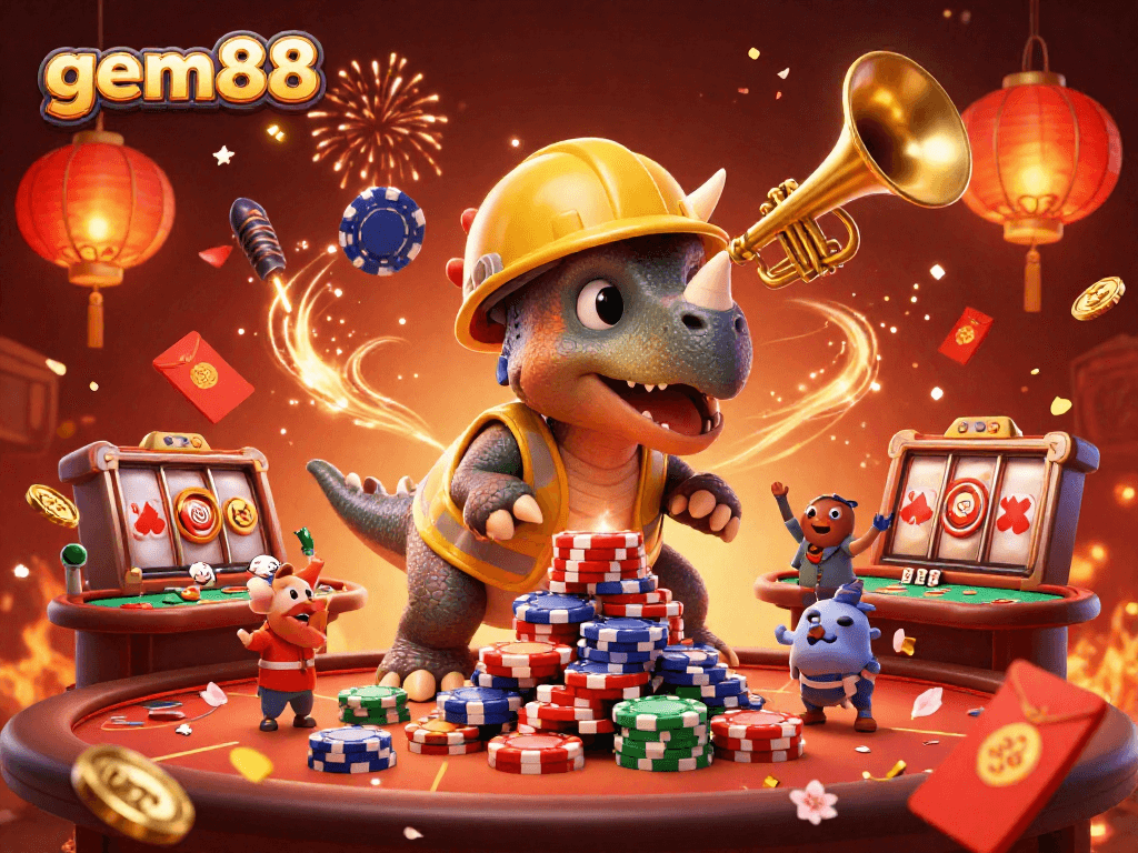 Celebrate your wins at gem88 with lively 3D characters and casino excitement!