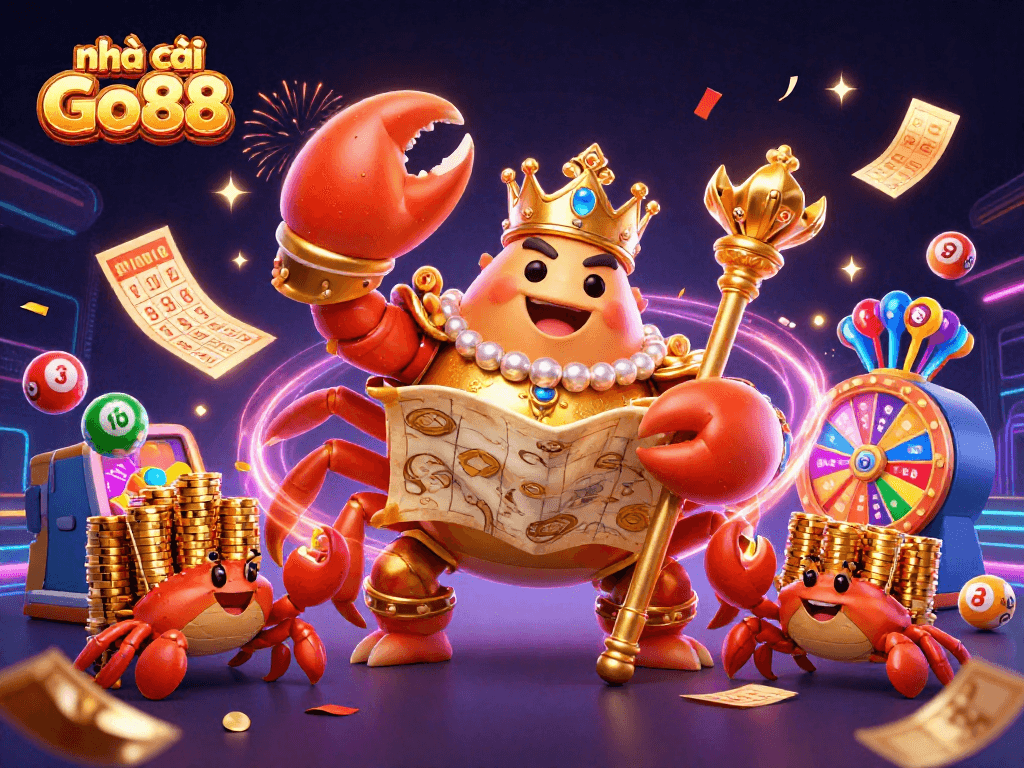 Engage with exciting games at nhà cái Go88 featuring dynamic lottery elements and a golden crab emperor.