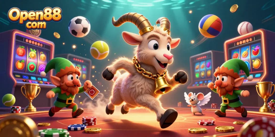 Experience thrilling gaming at Open88 com, where festive characters bring excitement to the casino atmosphere.