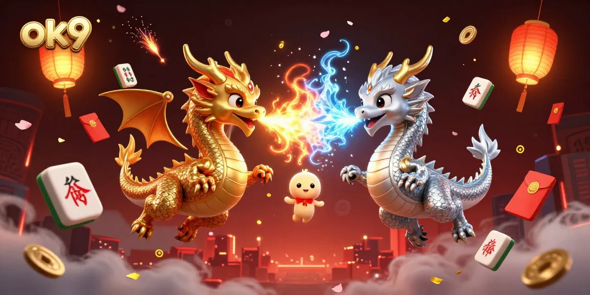 Experience dynamic gaming excitement with ok9 featuring fierce dual dragons and vibrant casino elements.