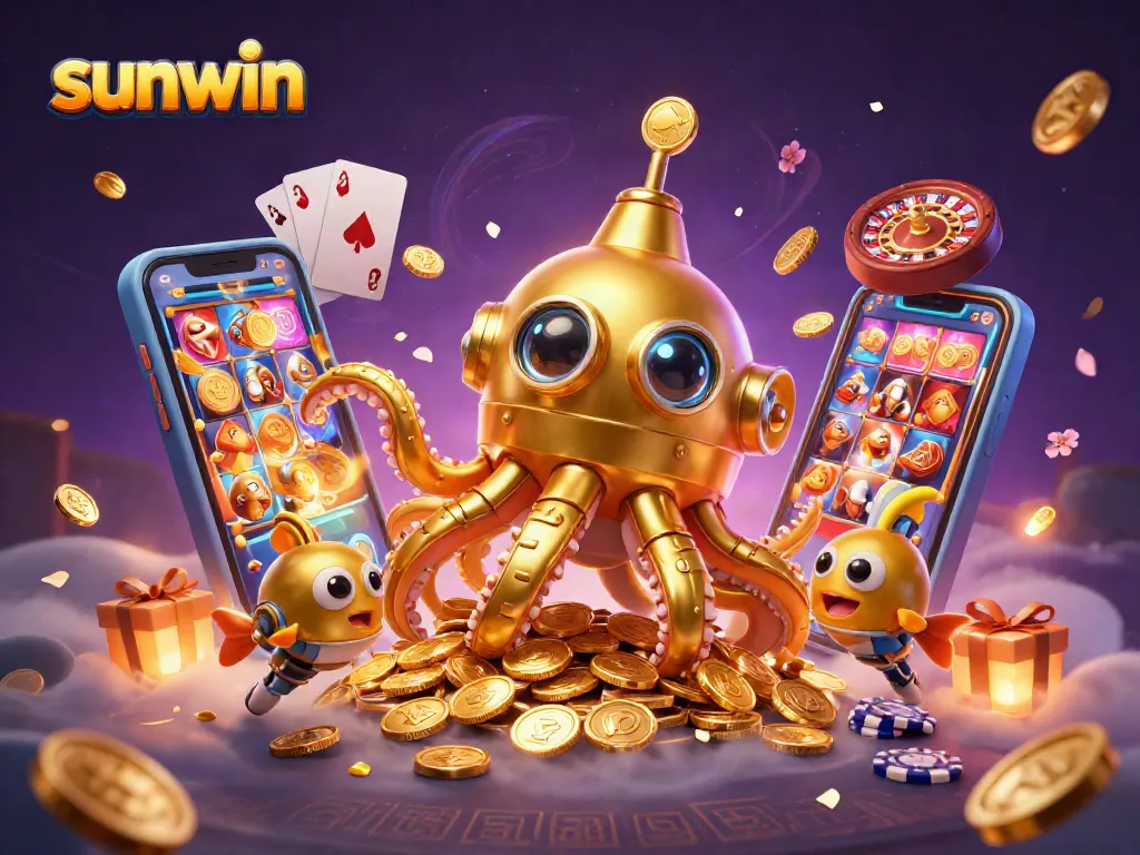 Engage with sunwin's exciting casino game experience featuring a golden kraken and vibrant gameplay elements.