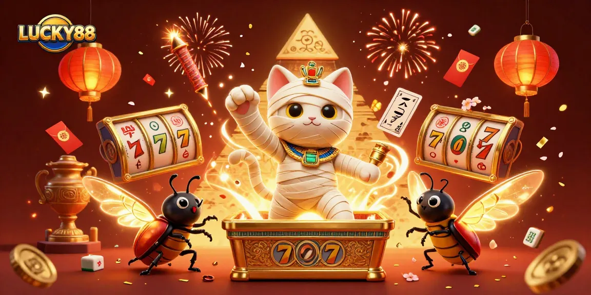 Spin the reels with LUCKY88's exciting jackpot games featuring vibrant characters and rich casino elements.