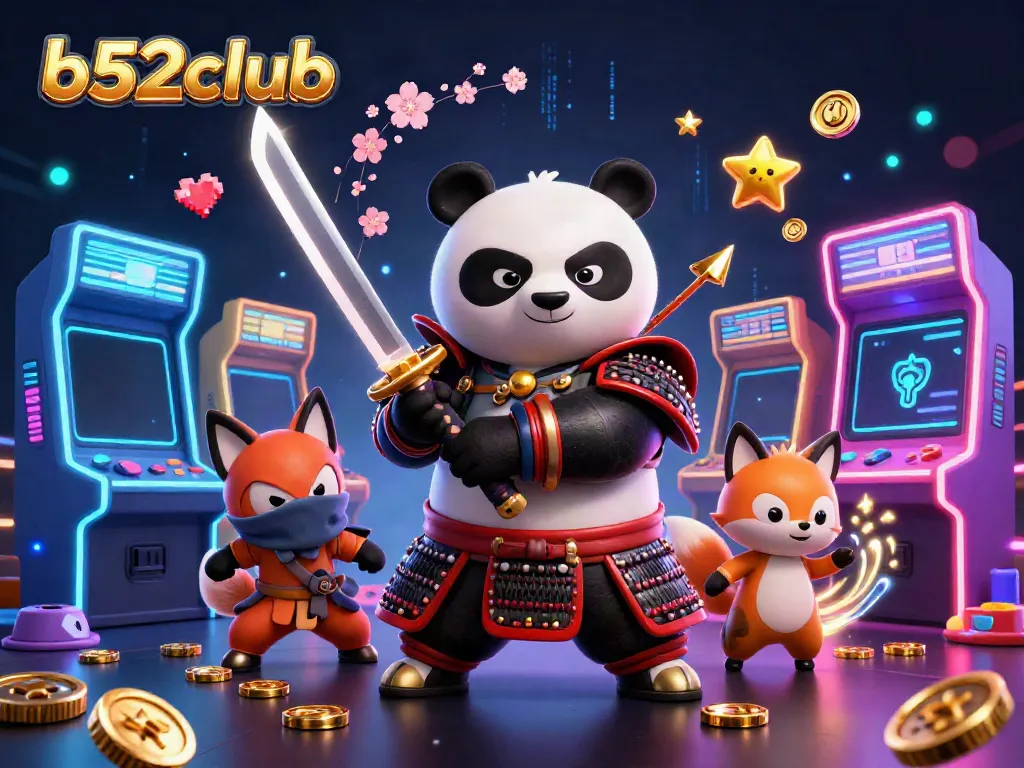 Engage with the exciting world of b52club featuring vibrant 3D characters in a dynamic casino scene.