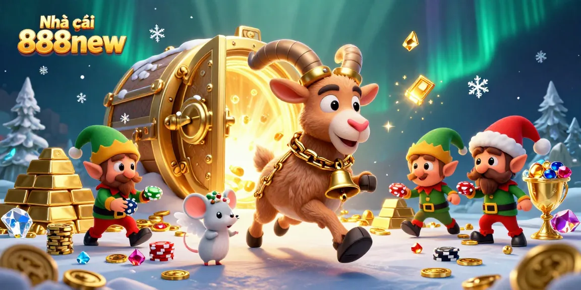 Engage with Nhà cái 888new where festive creatures and thrilling casino action collide in a vibrant scene.