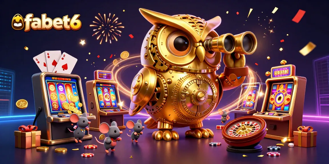 Experience vibrant gambling with fabet6's stunning 3D owl and lively slot game elements.