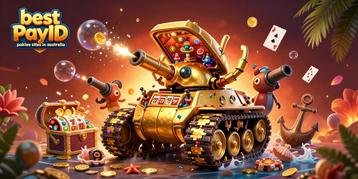 Experience the excitement of the best PayID pokies sites in Australia with vibrant casino elements.