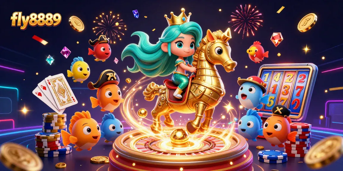 Engage in thrilling gaming experiences at fly8889 with a vibrant underwater casino scene featuring enchanted characters.