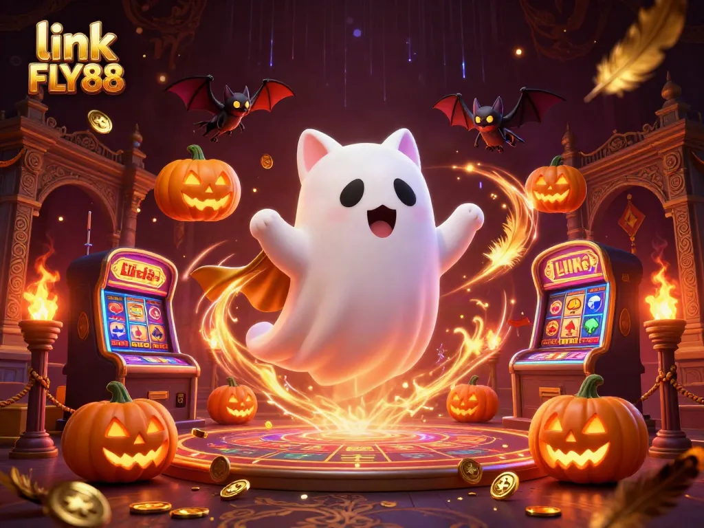 Engage with link FLY88 for a vibrant illustrated scene of gameplay excitement in an enchanting casino setting.