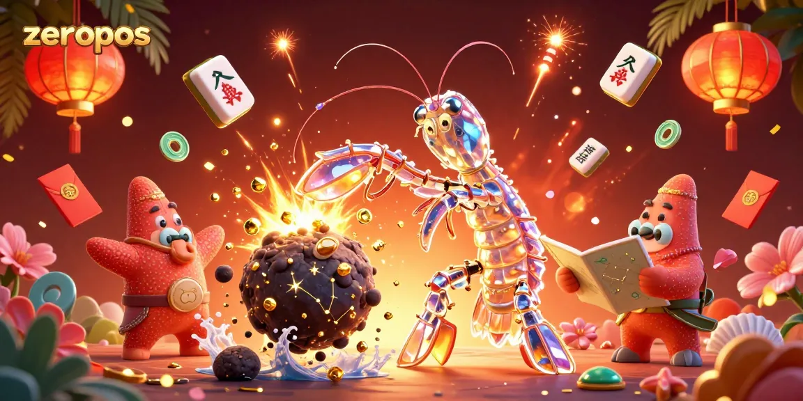 Engage in the exciting world of zeropos with a vibrant 3D casino illustration bursting with golden treasures.