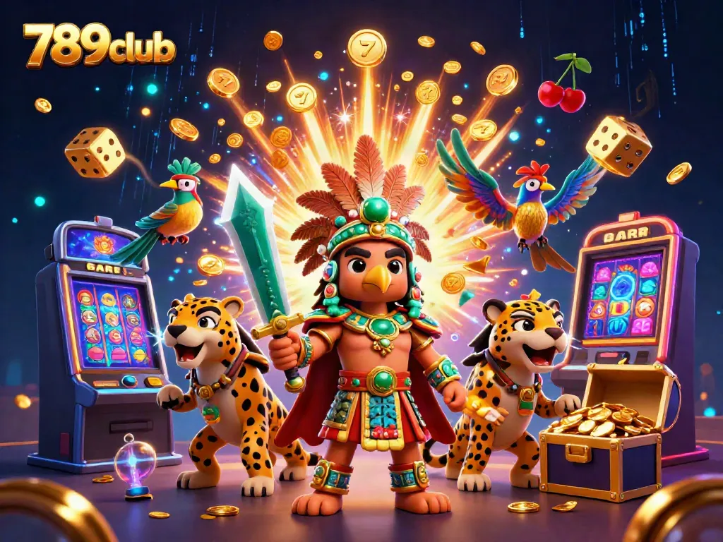 Experience thrilling gameplay with 789club's vibrant 3D casino scene filled with exciting elements.