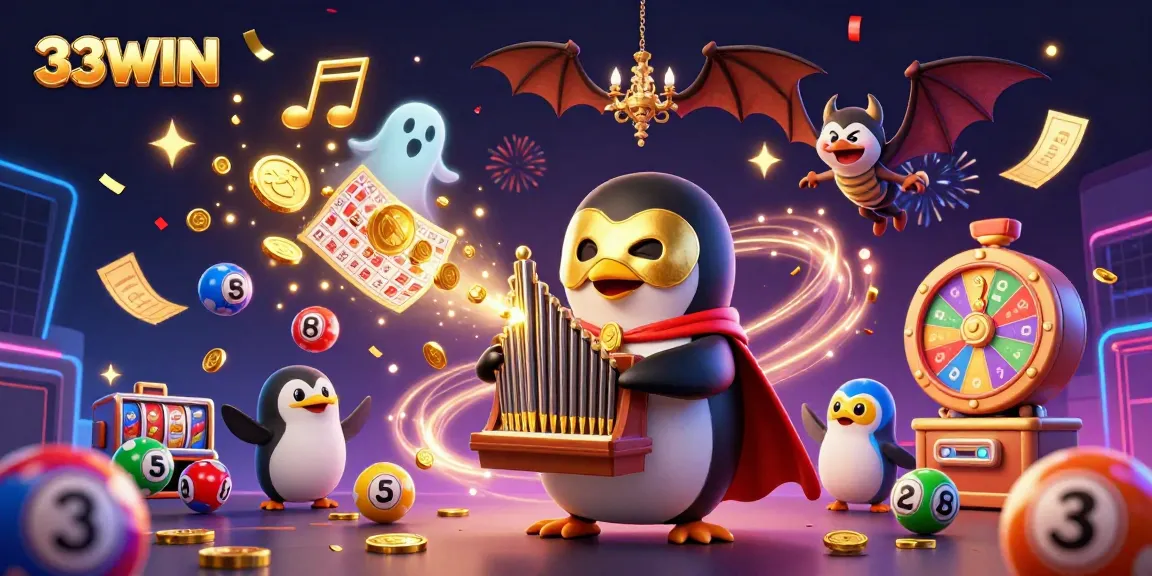 Experience the excitement of 33WIN with a vibrant 3D illustration showcasing thrilling casino elements.