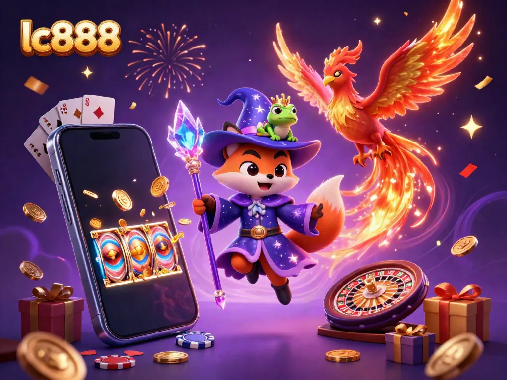 Engage with exciting lc888 slot games featuring vibrant characters, golden coins, and thrilling visuals.