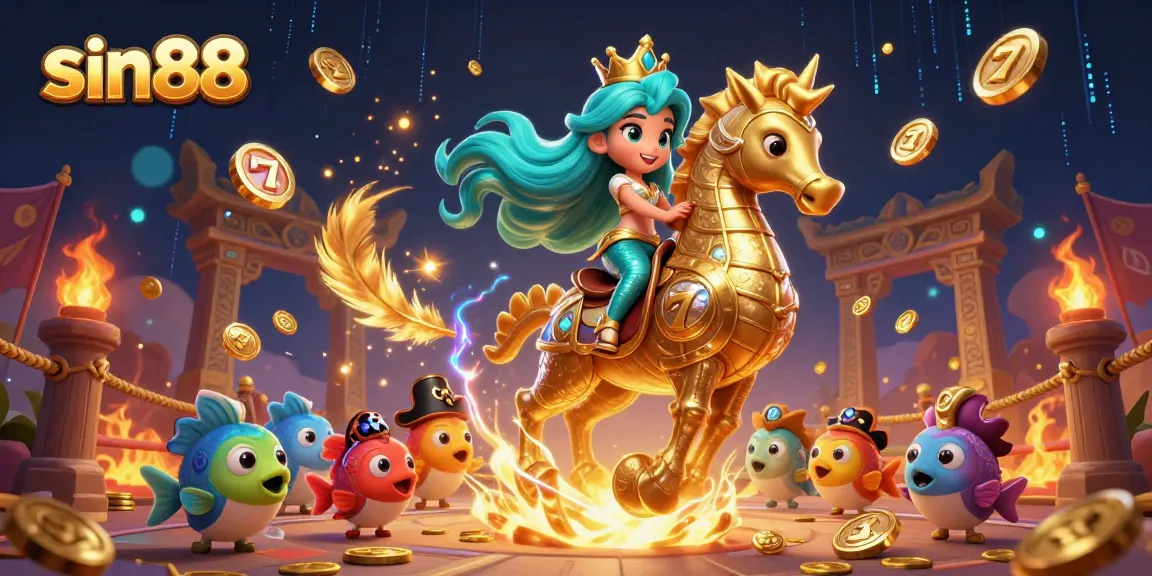 Join the vibrant action of sin88 with this immersive 3D casino illustration featuring a mermaid princess.