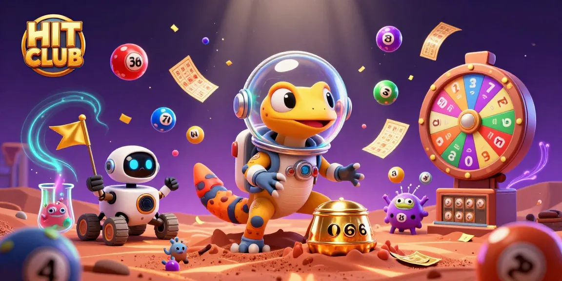 Experience thrilling chances at HIT CLUB with vibrant lottery balls and dynamic casino excitement.