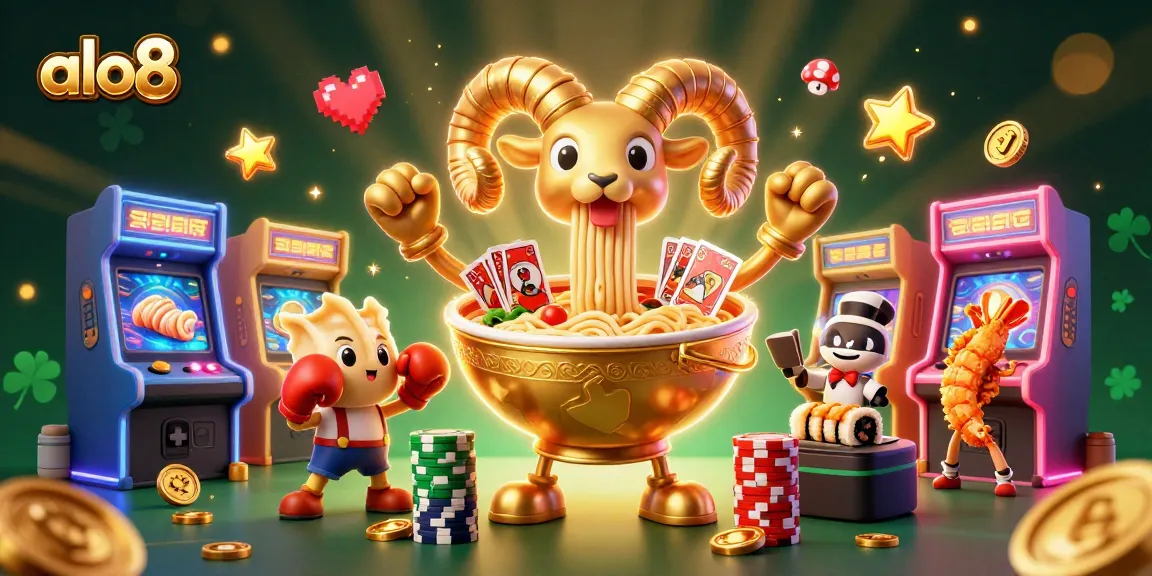 Experience the dynamic alo8 gaming scene with vibrant characters and casino elements.