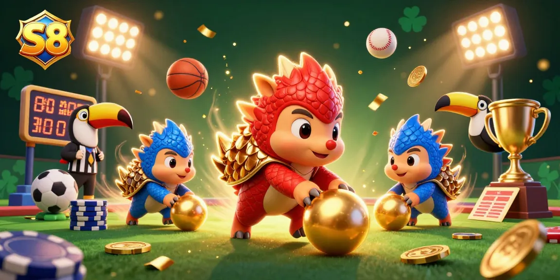S8 pangolins compete in a dynamic casino scene enriched with vibrant casino elements.