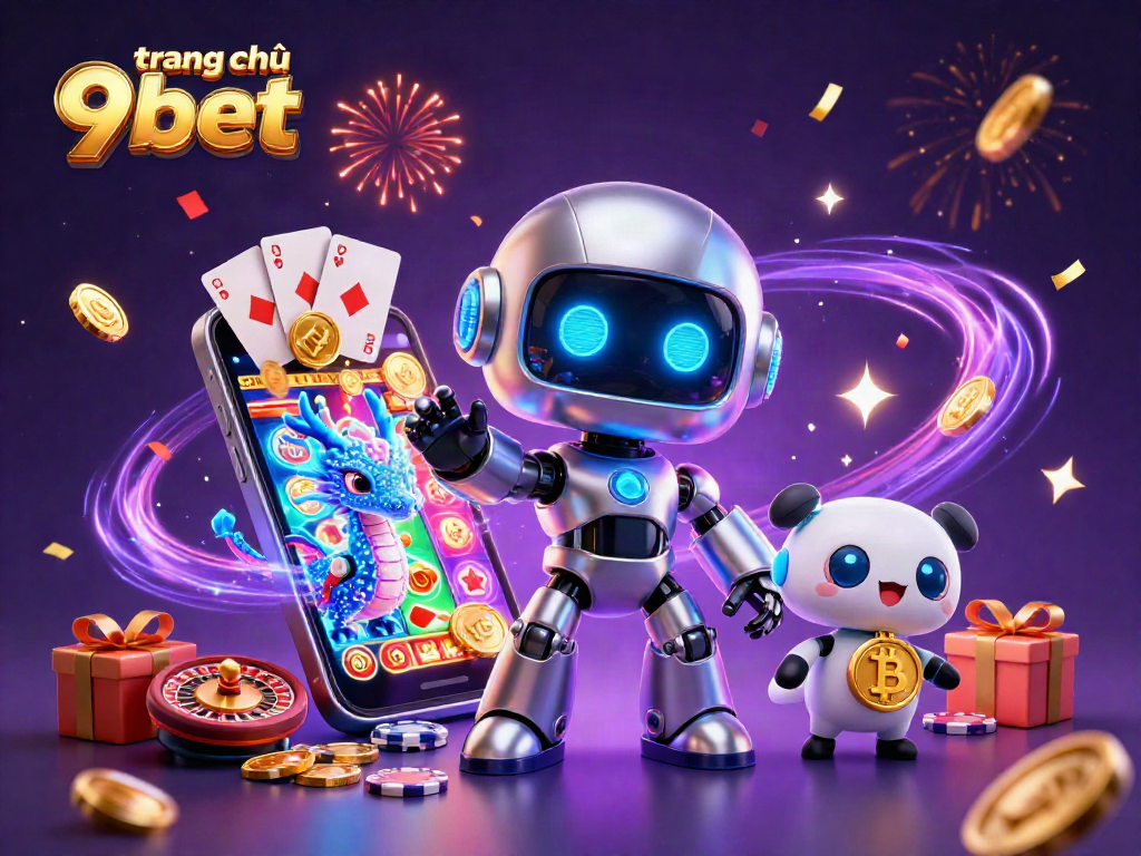 Spin to win at trang chủ 9bet with a vibrant 3D casino scene full of action and rewards.