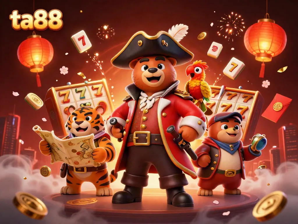 Experience thrilling ta88 games with vibrant 3D digital pirates celebrating jackpots and enormous wins.