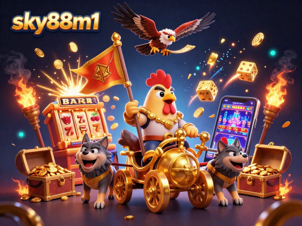 Experience the thrill of winning at sky88m1 with vibrant slots and a dynamic parade of gaming elements.