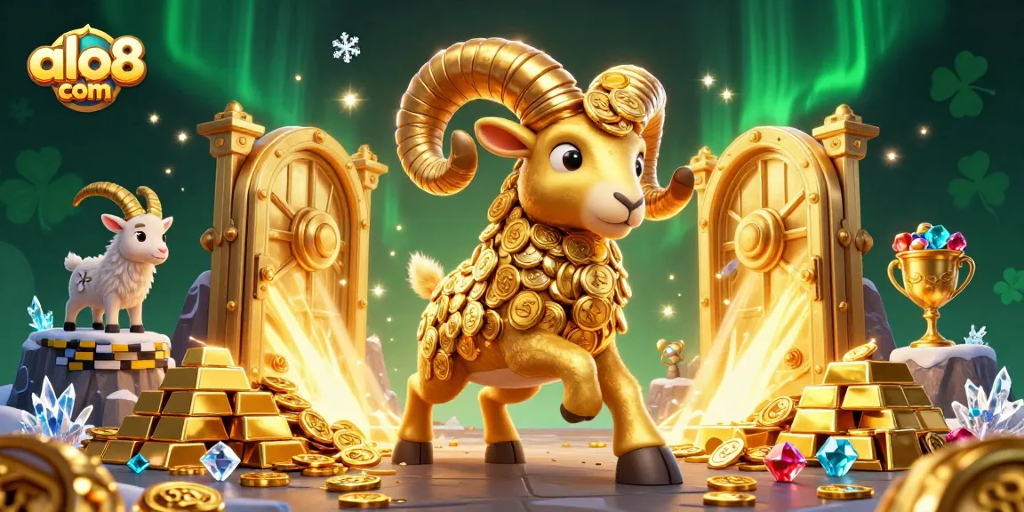 Engage with the excitement of alo8 com's casino world featuring a golden ram charging toward fortune.