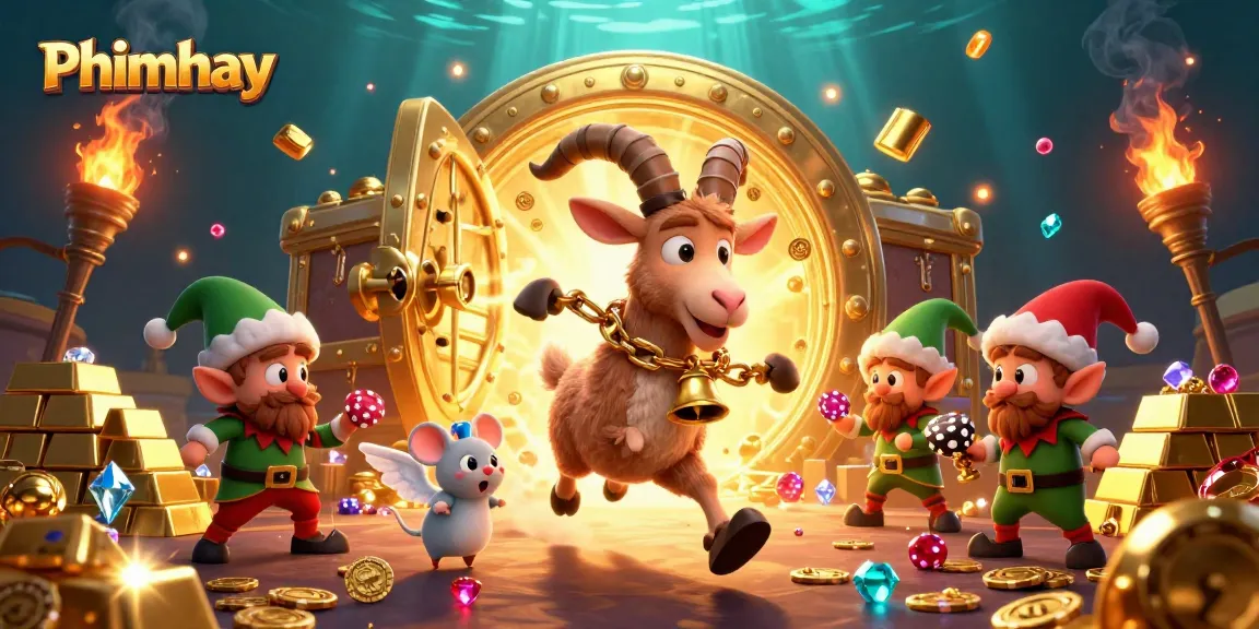 Phimhay captures the thrill of festive casino action with playful gremlins and a Krampus goat.