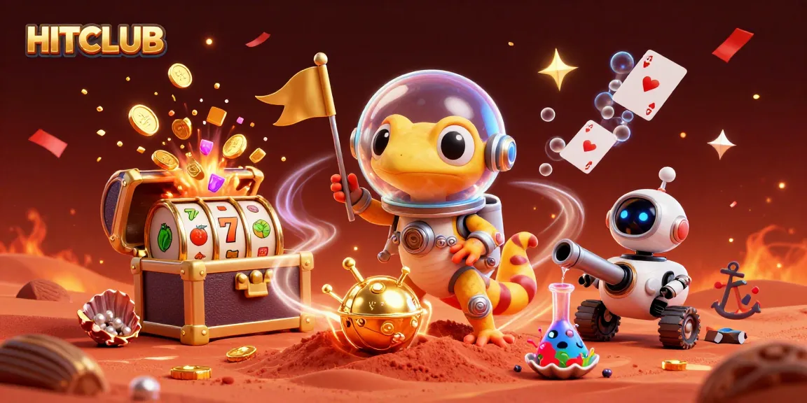 Experience the excitement at HITCLUB with vibrant slots and dynamic gameplay beneath a Martian casino.