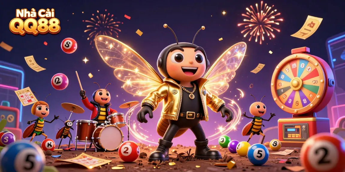 Experience the thrill of Nhà Cái QQ88 with vibrant characters and dynamic gambling elements in this engaging casino scene.