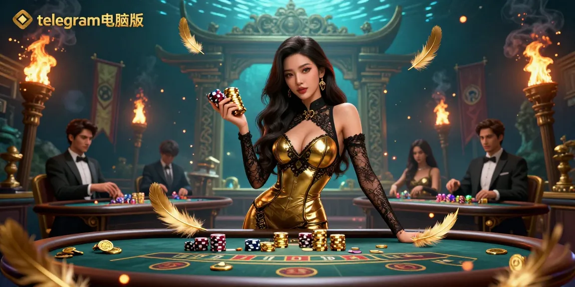沉浸于telegram电脑版高风险百家乐，享受华丽的游戏和金色筹码。