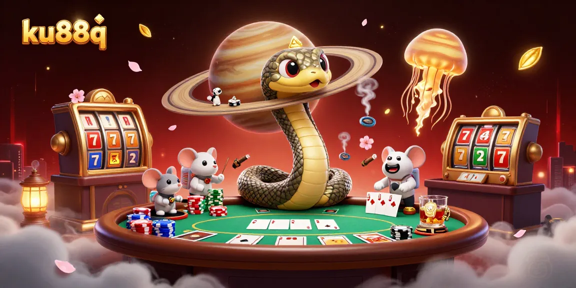 Experience thrilling bets with ku88q in this vibrant cosmic casino scene.
