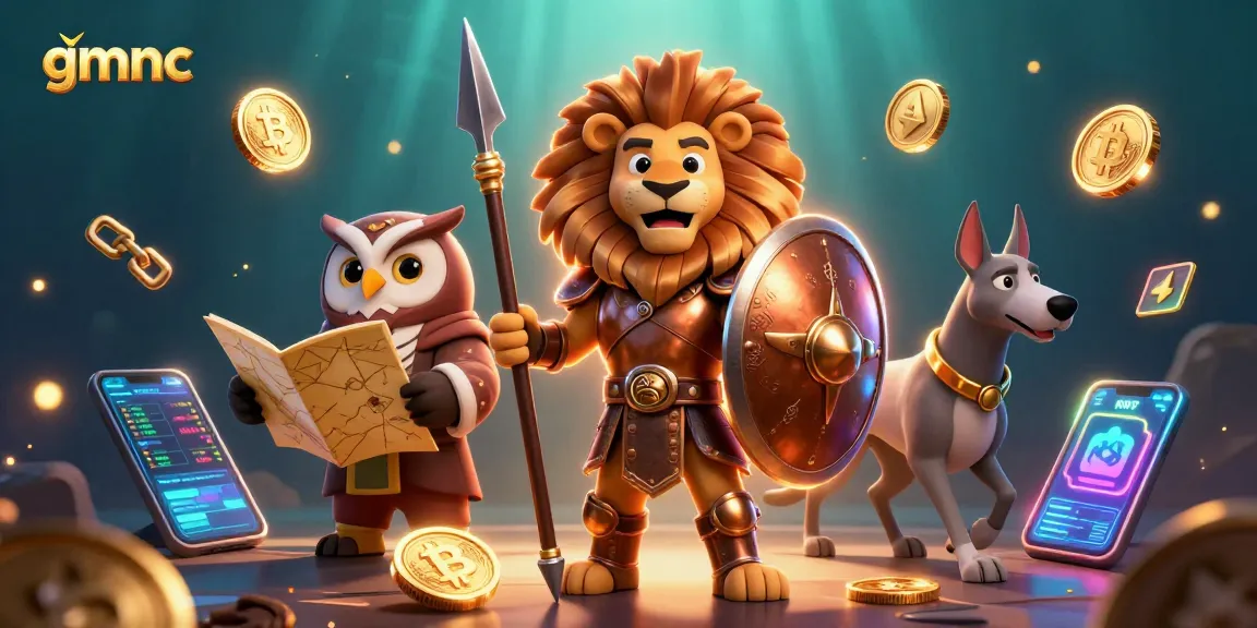 Engage in thrilling gaming adventures with gmnc featuring vibrant characters and cryptocurrency elements.